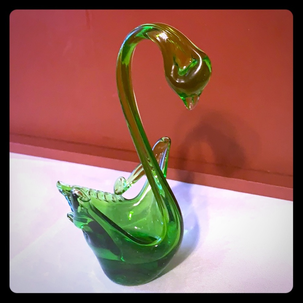 Vintage Glass Swan